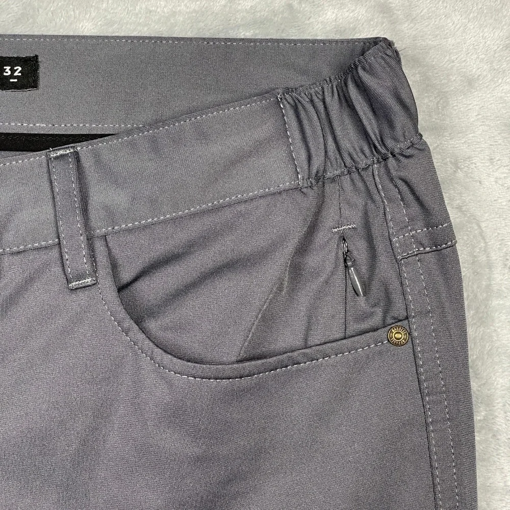 Barbell Apparel Slim Athletic Fit Pants Mens Grey Performance Chino Commuter 32